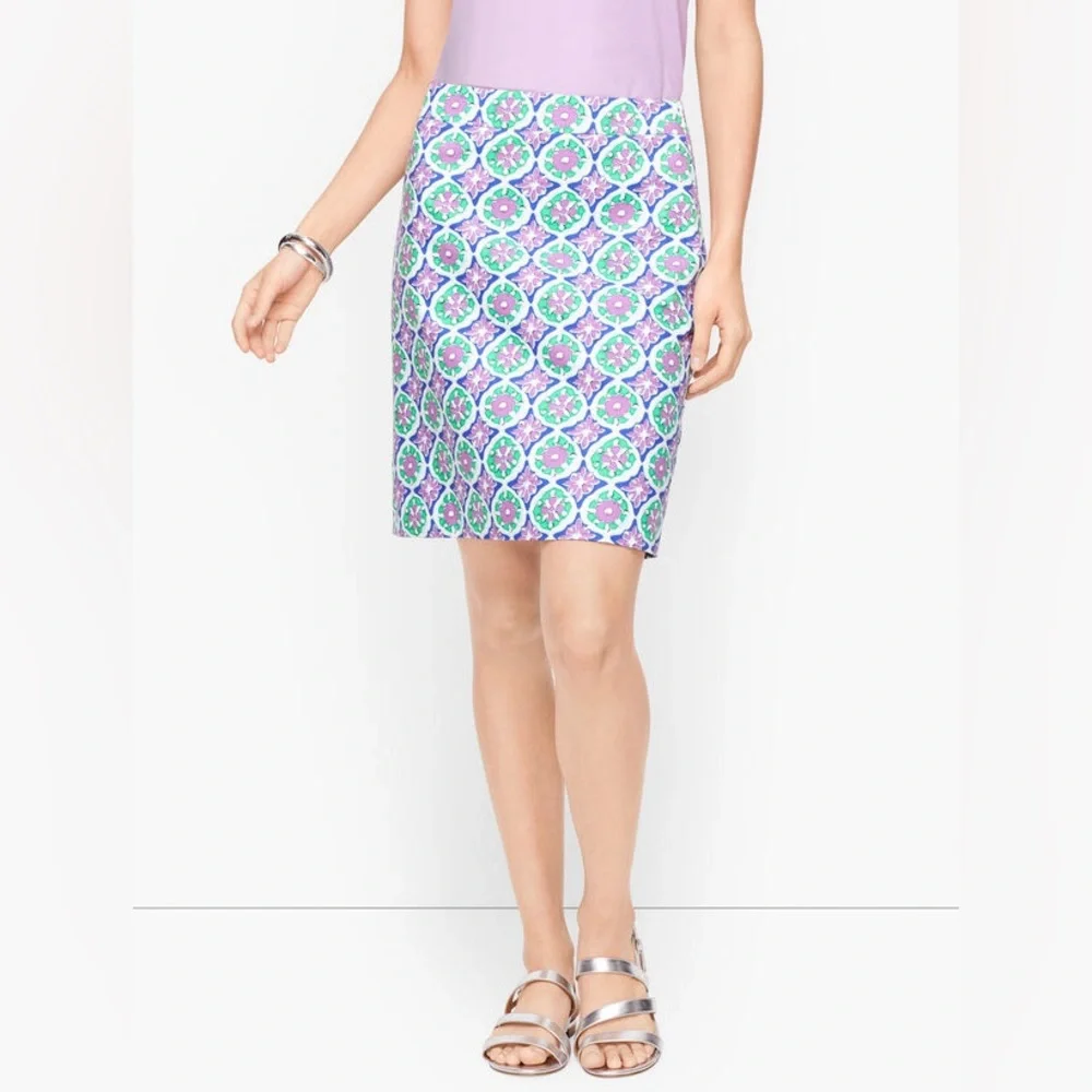 Talbots Medallion Print A-Line Skirt 4